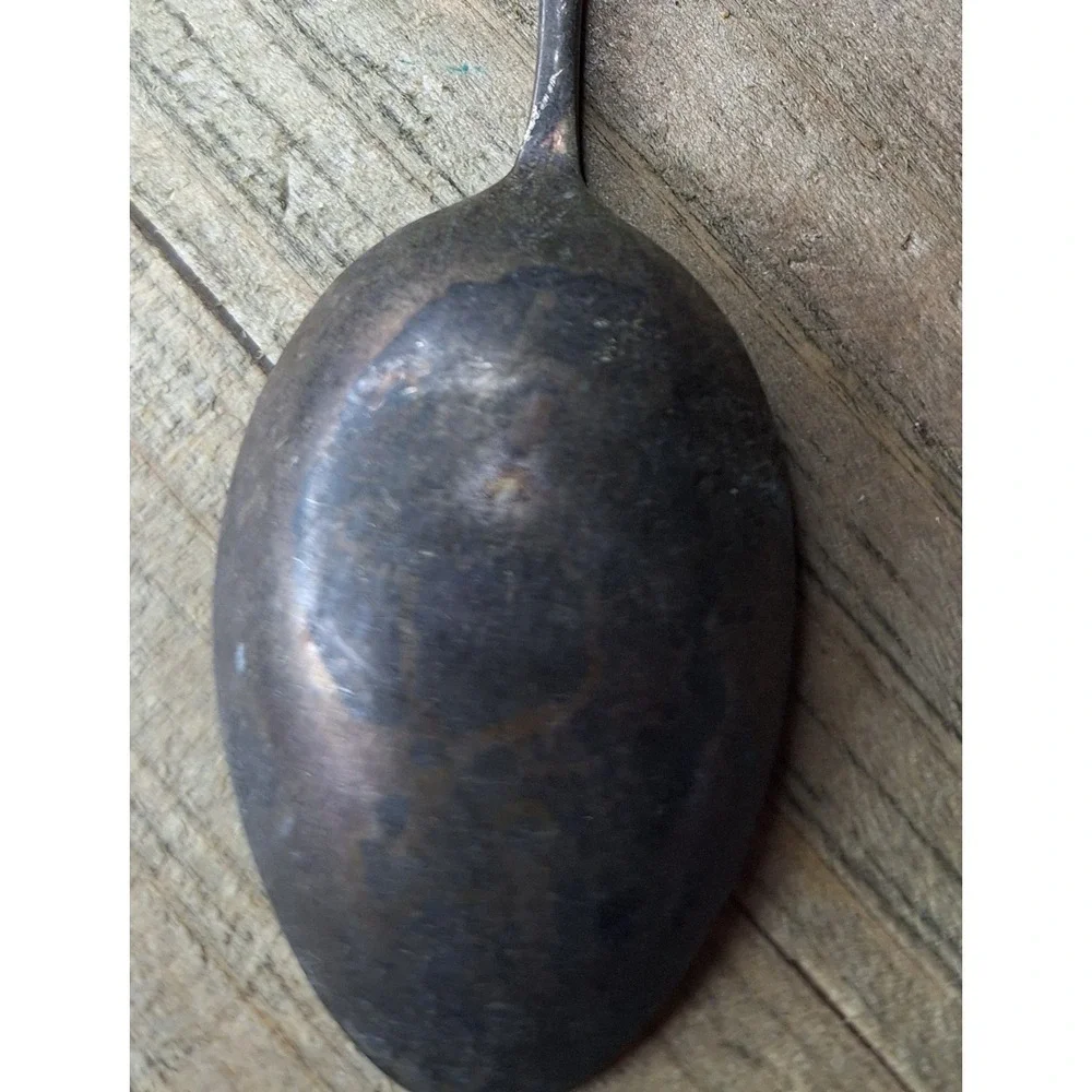 Antique Aberdeen Scotland Sterling Silver Enamel Souvenir Spoon Bon Accord Crest